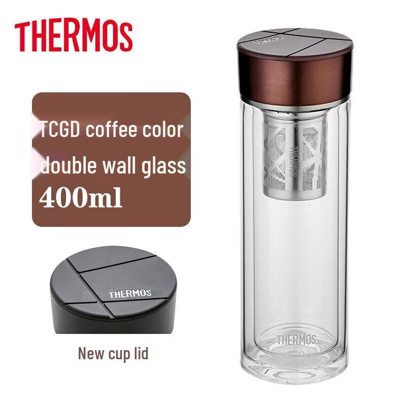 THERMOS Double Wall Glass Tea Cup with Infuser