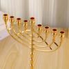 European Alloy Candle Holder Craftwork Romantic Candlelight Dinner Nine-Headed Candle Stand for Banquet Hotel Decor