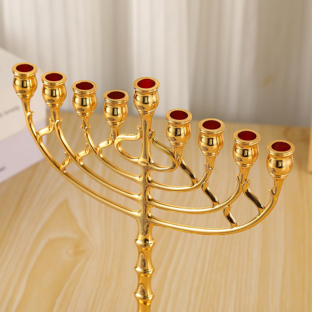 European Alloy Candle Holder Craftwork Romantic Candlelight Dinner Nine-Headed Candle Stand for Banquet Hotel Decor