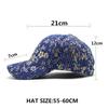Peaked Cap Women'S Spring And Summer Retro Retro Bronzing Flower Denim Baseball Cap Outdoor Casual Sunshade