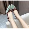 Fuxing - Tacones altos de aguja con punta francesa y lazo para mujer: elegantes sandalias de punta cerrada para el verano