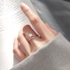 Korean Silver Color Shiny Five Pointed Star Rings for Women Simple Zircon Cross Hollow Star Open Finger Rings Jewelry Party Gift