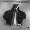 Unisex Oversized Box Fit Fleece-Lined Zip-Up Hoodie Winter Warm Cotton Sweatshirt With Patch Pockets