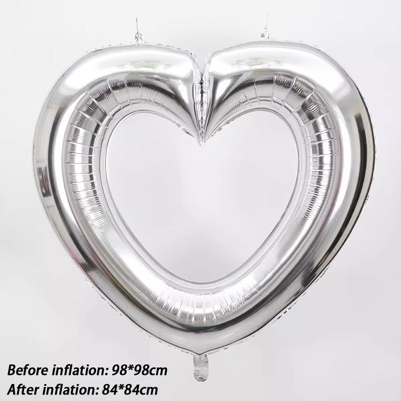 40-Inch Large Hollowed-Out Heart-Shaped Foil Balloons Are Suitable For Valentine'S Day And Weddings