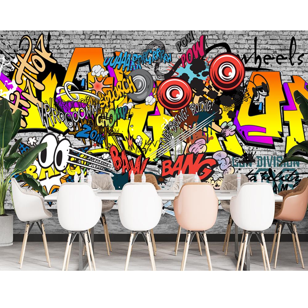 Fototapeta Graffiti Evropská ručně malovaná Graffiti Fototapeta vhodná pro ložnici Obývací pokoj Restaurace Tapeta