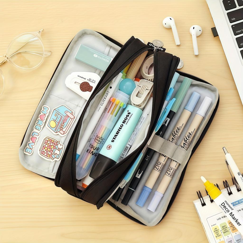 Large-capacity pen case, portable pen case, spacious storage space durable and beautiful, a necessity for students and offices
