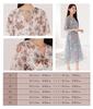 Sleeping Sheep Short Sleeve Summer Button Floral Long Plus Junior High Floral Short Sleeve Dress, Chiffon, Flared, Blue, Pattern, Knee-Length, Print,