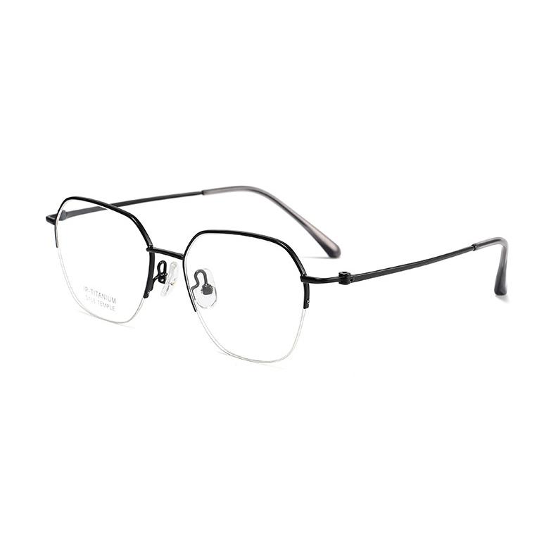 

Brand Polygon Titanium Half-frame Photochromic Anti Blue Ray Women Sunglasses Prescription Fashion Custom Progressive Glasses Single Version&1.56&Anti Blue Ray чорний