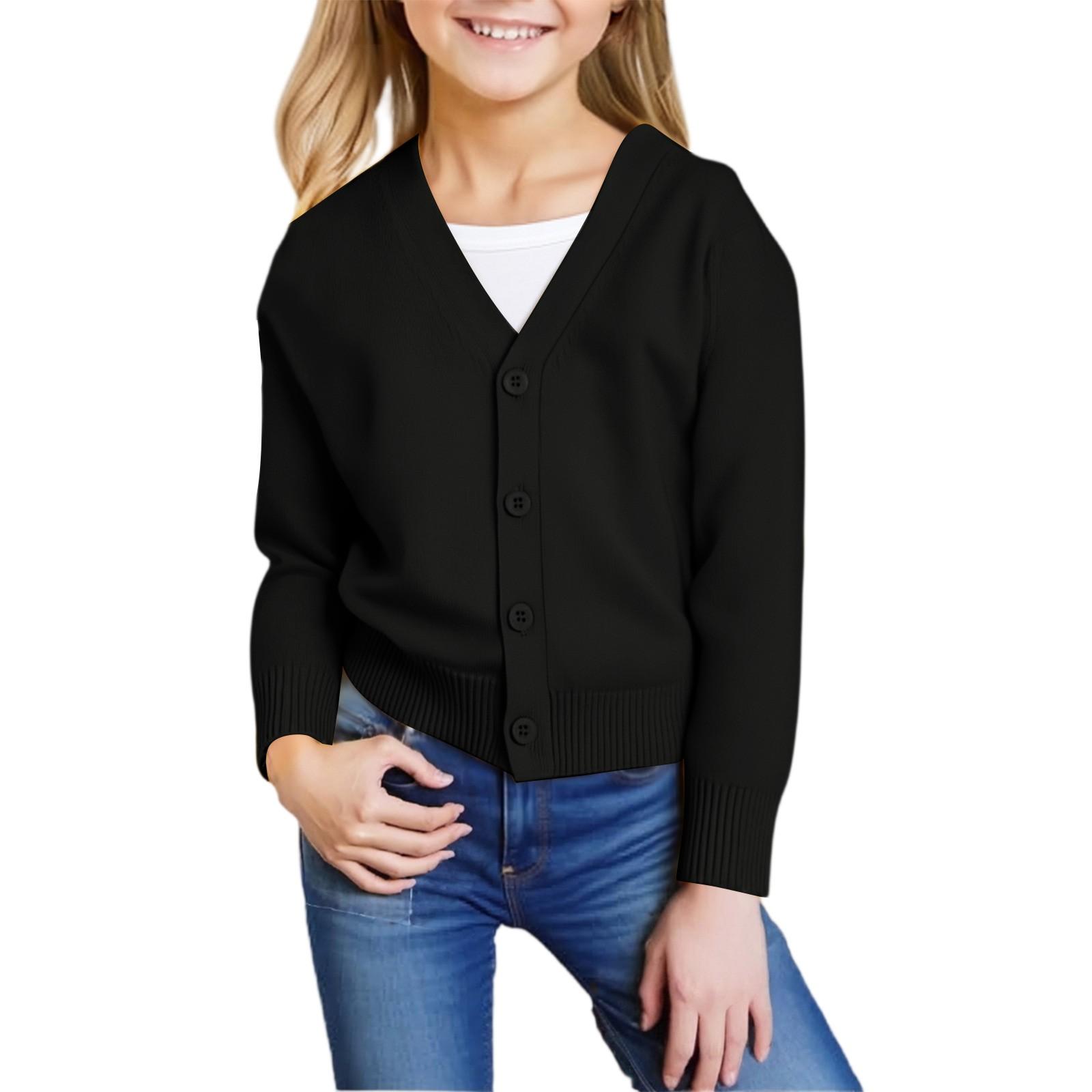 

Children s Fashion Casual Round Neck Sweater Knitted Bottoming Top 100 чорний