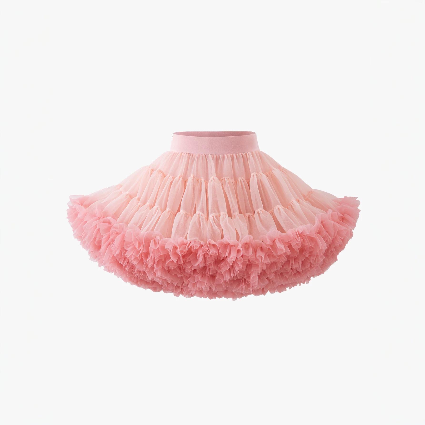 Dámská performance tutu sukně Gabon - Široký pas síťovaná poloviční sukně pro dospělé Small beige