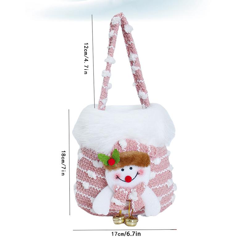 2025 Christmas Gift Bag Apple Candy Plush Cute Animal Handheld Bag Christmas Eve New Year Storage Lovers Xmas