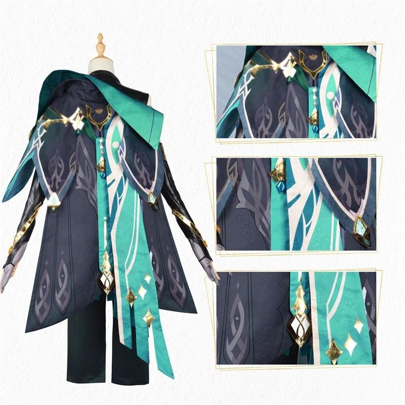 Anime Game   Alhaitham Cosplay Full Set Gloves Wig for Men Outfits Halloween Costume Party Comic Con