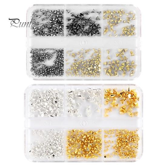 1 Box 6 Grid Mini Metal Nail Charms Easy To Use Unique Nail Art Decorations for Beginners Professionals