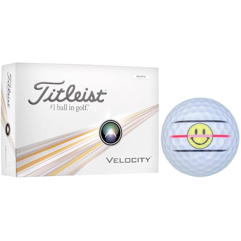 

[Hapiraki_Golf Line] titleist golf ball Velocity velocity With line (1 dozen white_Nico-chan)