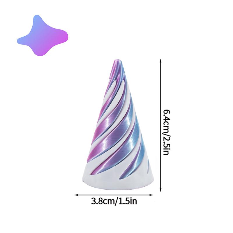 3d Printed Toys Desk Accessories Three-dimensional Pyramid Printed Spiral Cone Helix Screw Rotating Stress Relieving Spiral Cone