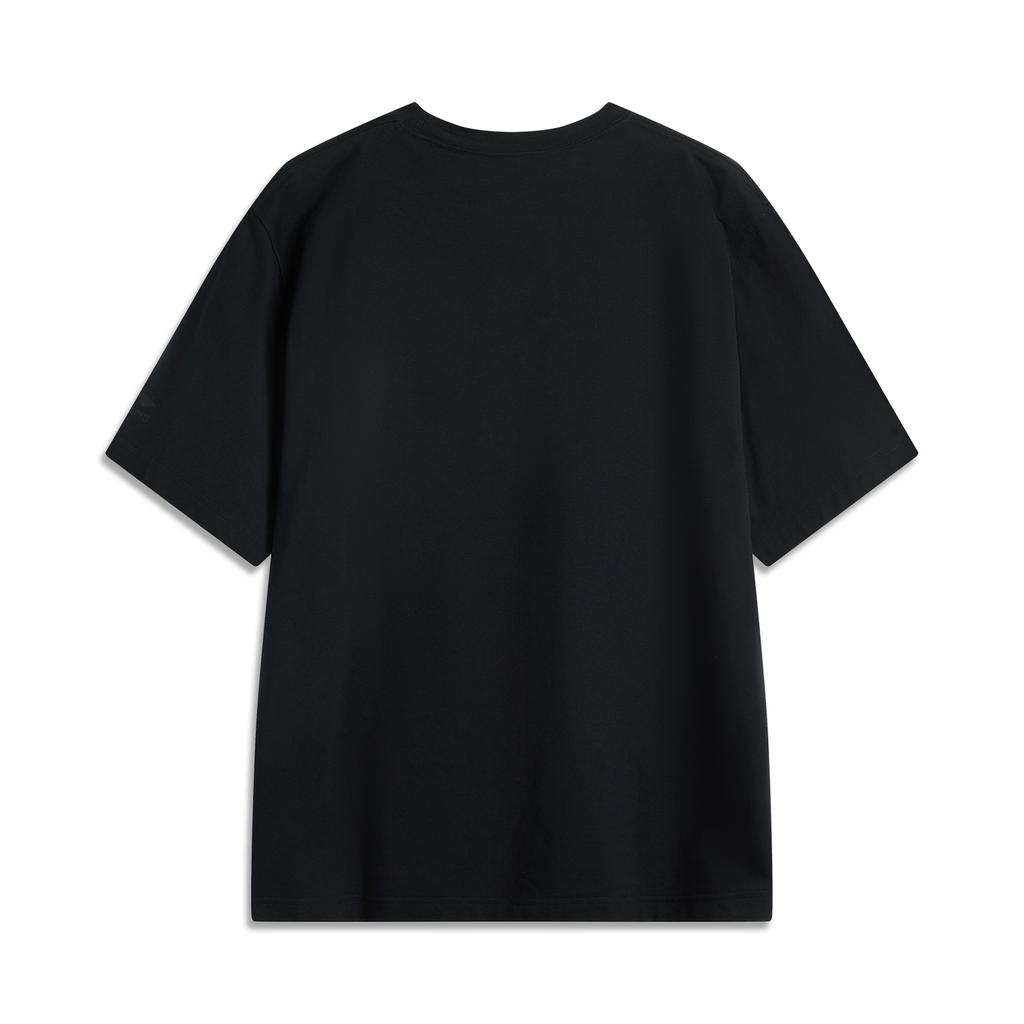 Li-Ning Round Neck Casual Loose Short Sleeve T-Shirt Men Tops Black AHSV071-2