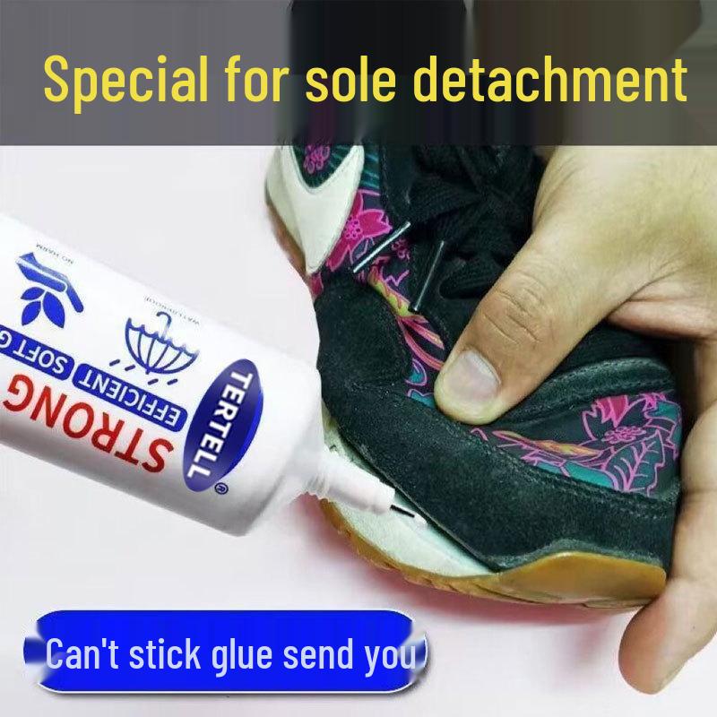 Durable Transparent Shoe Repair Glue for Leather and Sneakers - Non-Hardening Formula