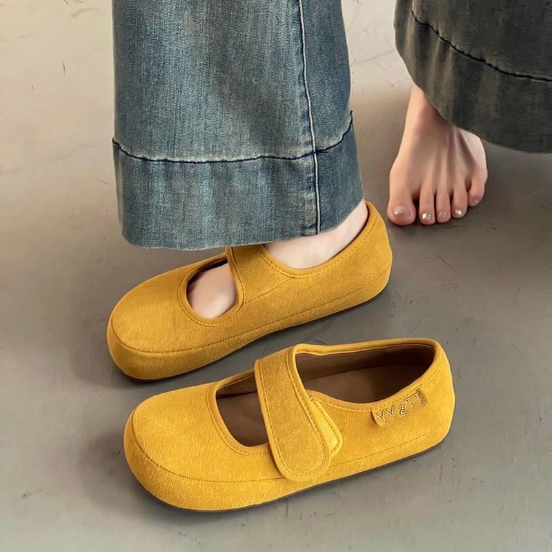 

Thick-soled i Velcro flat-soled Birkenstocks Mary Jane shoes women s single shoes 2025 spring and summer grandma shoes soft-soled beanie shoes 35 серый