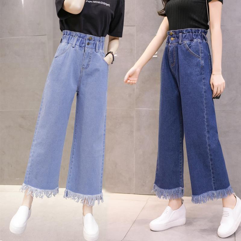 

Women Baggy High Waist Jeans Wide Leg Loose Denim Pants Straight Leg Cropped Barrel Jeans S [85-50 kg]