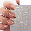 Nail Sticker with Gold Hot Stamping, Three Color Leaf Painting, Hollowed Out Flower, Black and White Star, Nail Back Adhesive Sticker