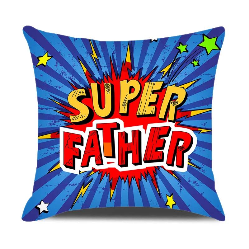 Vatertagsgeschenke Kissenbezug 18x18 Zoll Ich liebe Papa Buchstaben Dekokissenbezug Party Zuhause Dekokissenbezug für Sofa