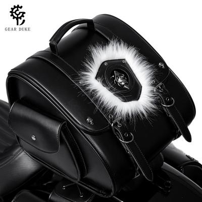 Large Capacity Vintage Punk Harley Touring Motorcycle Rear Tail Bag Riders Road Trips