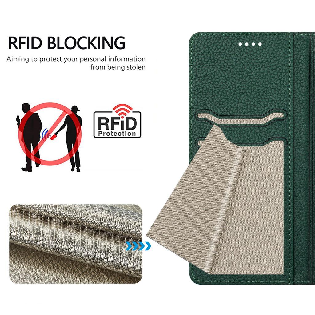 For OnePlus Ace 5 Pro 5G/OnePlus 13R 5G Wallet Case RFID Blocking Litchi Texture Leather Mobile Cover
