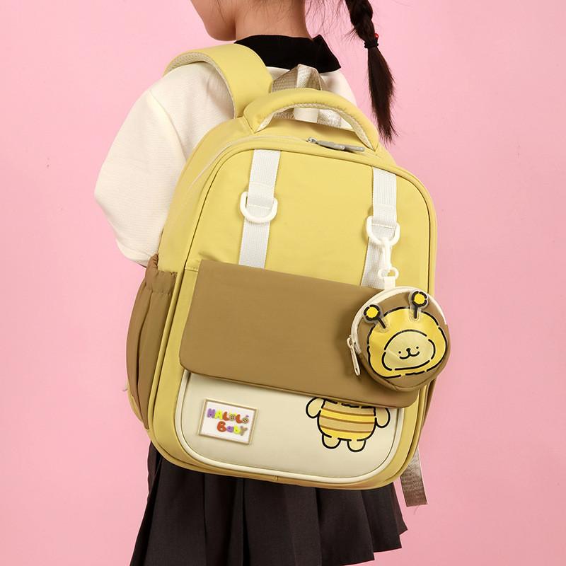 Pattern Toddler Bee Backpack With Lightweight Nylon Cartoon Schoolbag Kids For