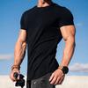 Heren Sport Top Ronde Hals Dun Zweetabsorberend Sneldrogend Korte Mouw Effen Kleur Basketbal Training Fitness Workout T-shirt