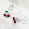 Orstarry 925 Silver Red Cherry Earrings Key Lock Drop Dangle Trendy Jewelry For Women Party Gifts Fashion Accessories