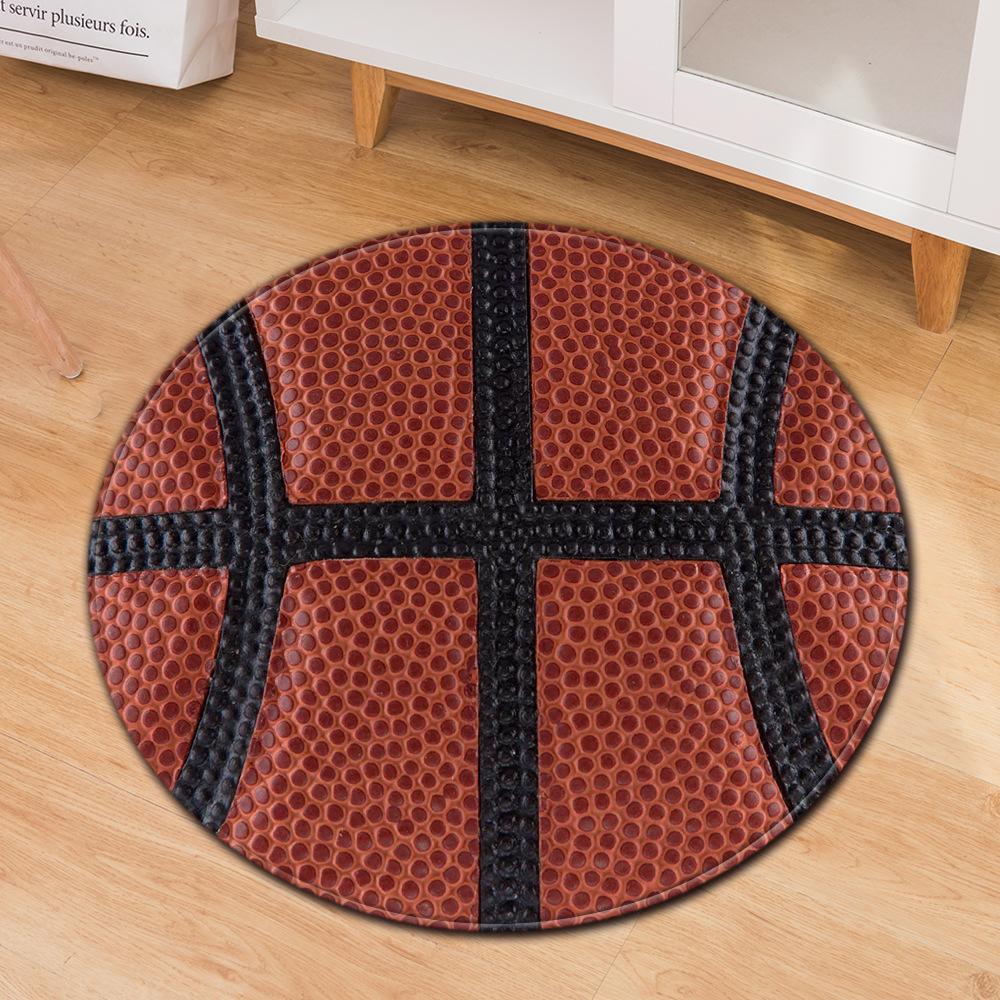 Round Ball Rug Football Basketball Children's Bedroom  Living Room Mat Computer Chair  Polyester Floor  Mode