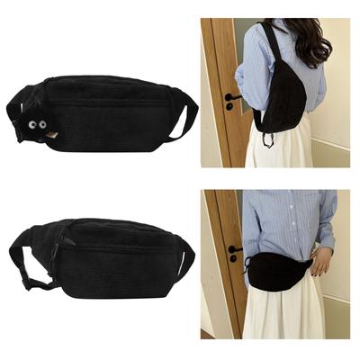Waist Bag Corduroy Fanny Pack Large Capacity Solid Color Belt Bag Chest Bag for Girl Versatile Crossbody Waist Pack