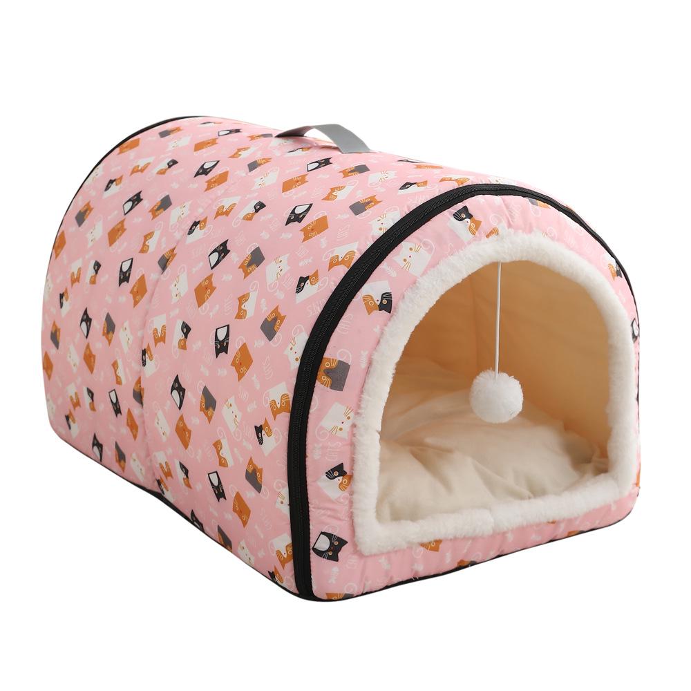 Four Seasons Washable Pet Bed: Winter Warmth for Cats & Dogs, Indoor/Outdoor Use, Cozy Villa Design, Dog House & Mattress