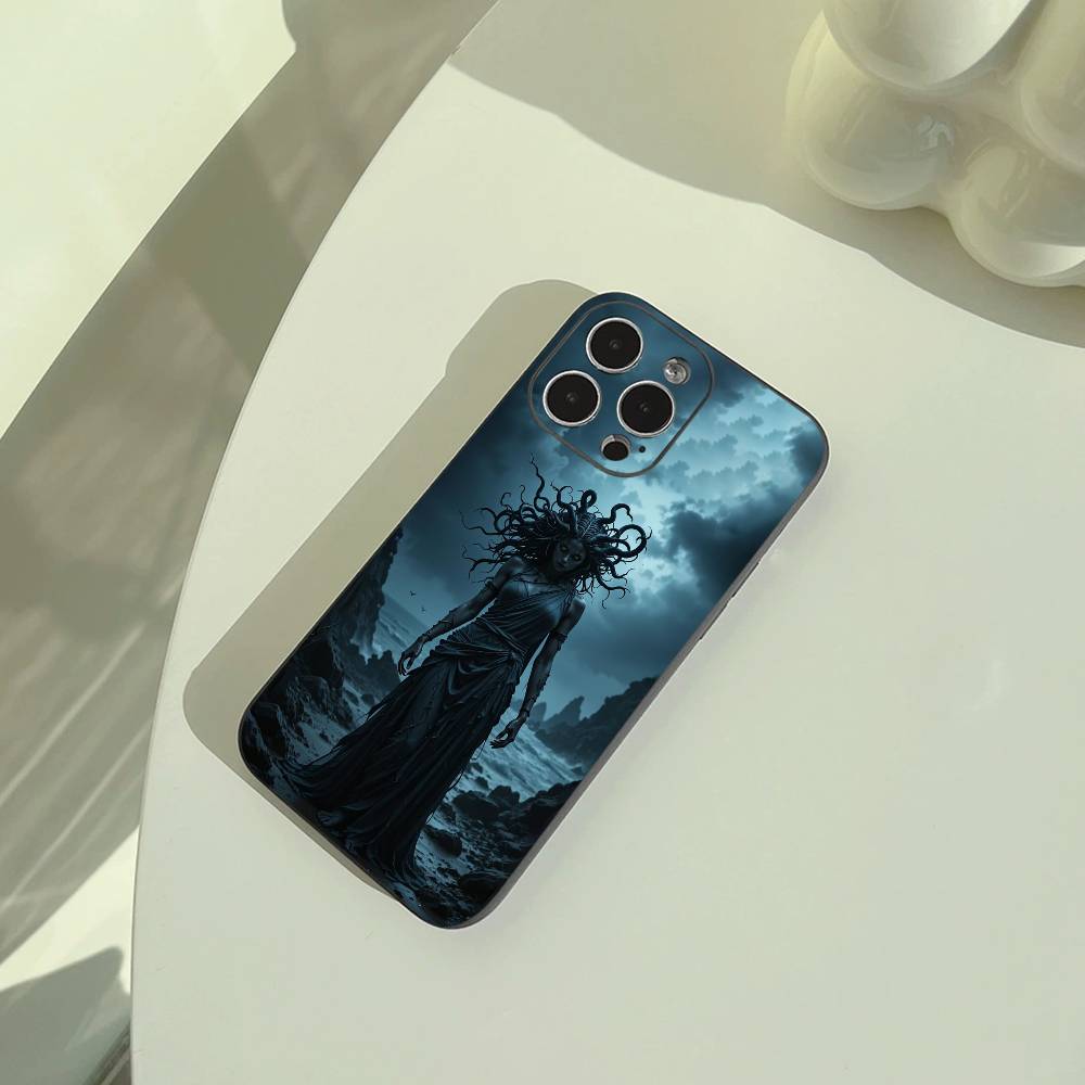 

M-Medusa- Greek- Mythology Phone Case For iPhone 17,16,15,14,13,12,11 Pro Max, Lightweight and practical Soft Black Cover iPhone11PROMAX