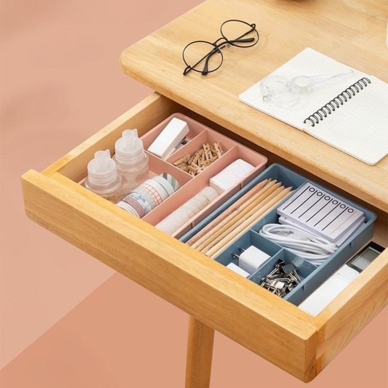 Desktop Drawer Organizer Storage Box with Divided Compartments Thickened Plastic for Stationery Makeup Office Desk Home Dorm