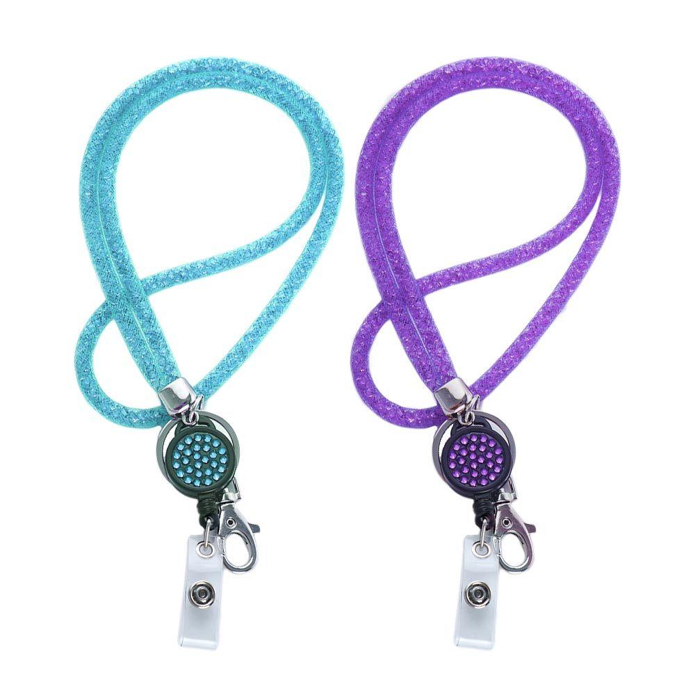 Card ID Card Badge Holder Clip Nurse Doctor Key Chain Retractable Badge Necklace Strap ID Badge Holder Hanging Rope Lanyard