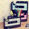 Retro Cassette Distributor with Pen Holder - Retro Office Supplies Storage Box