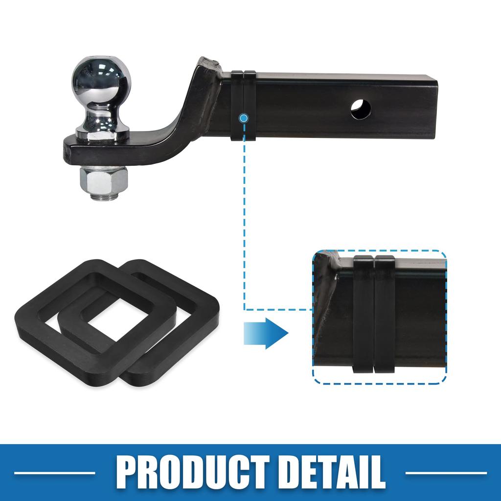 ACROPIX Hitch Receiver Silencer Pad Noise Reducing Muffler Pad for Car Adjustable Ball Mount Rubber Black Set of 5