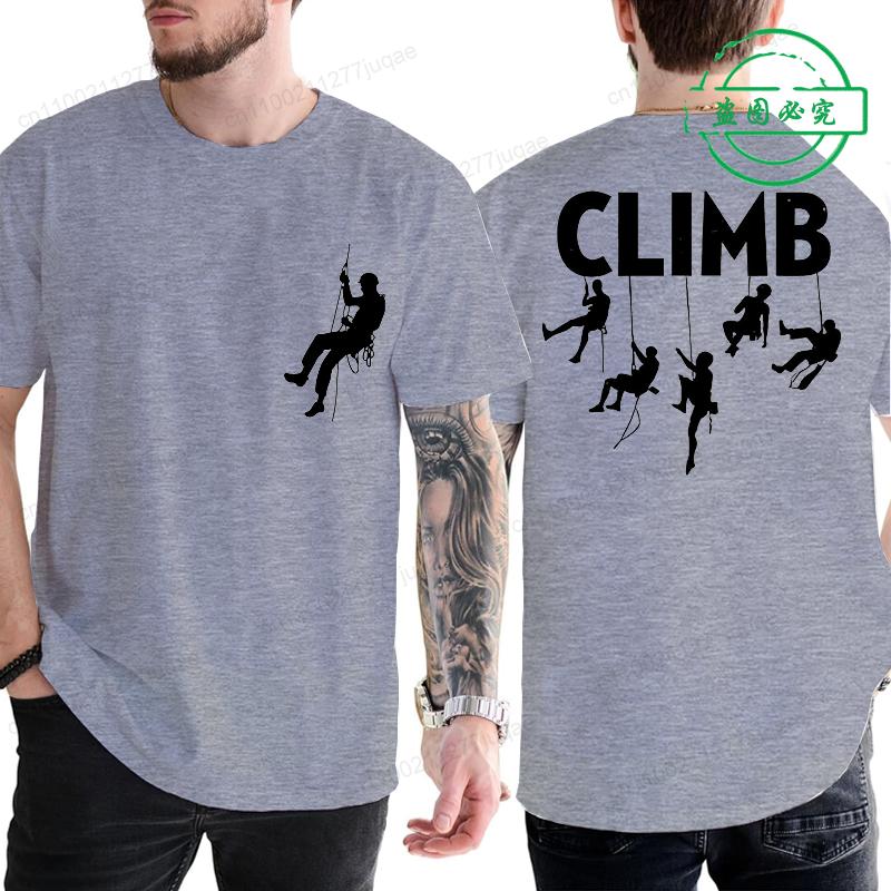 2026 Fashion Unisexs Summer Tshirts Unisexs Born To Climb Mountain Hiking Rock Climbing T Shirt Rock Climbing Top Quality Tee Tops
