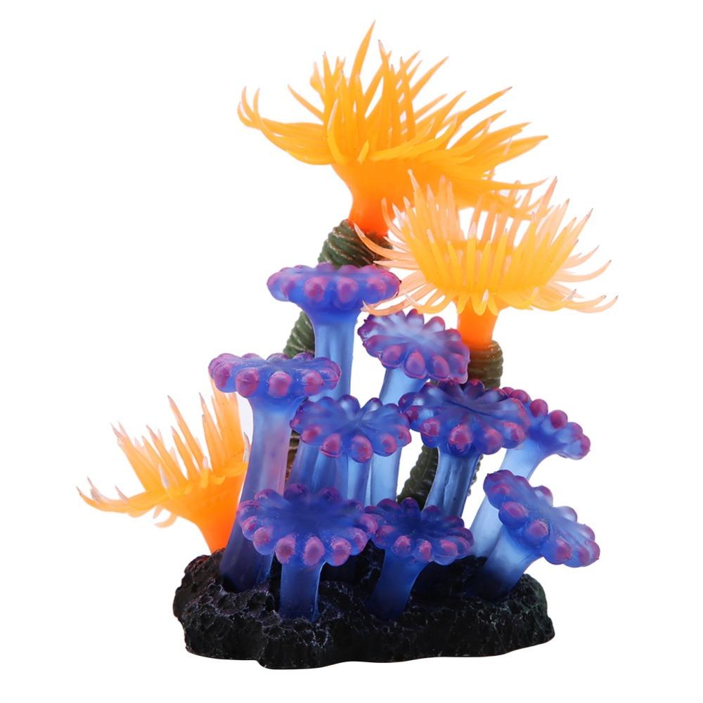 Silicone Fish Tank Ornament Colorful Sea Anemone Artificial Coral  Underwater Environment