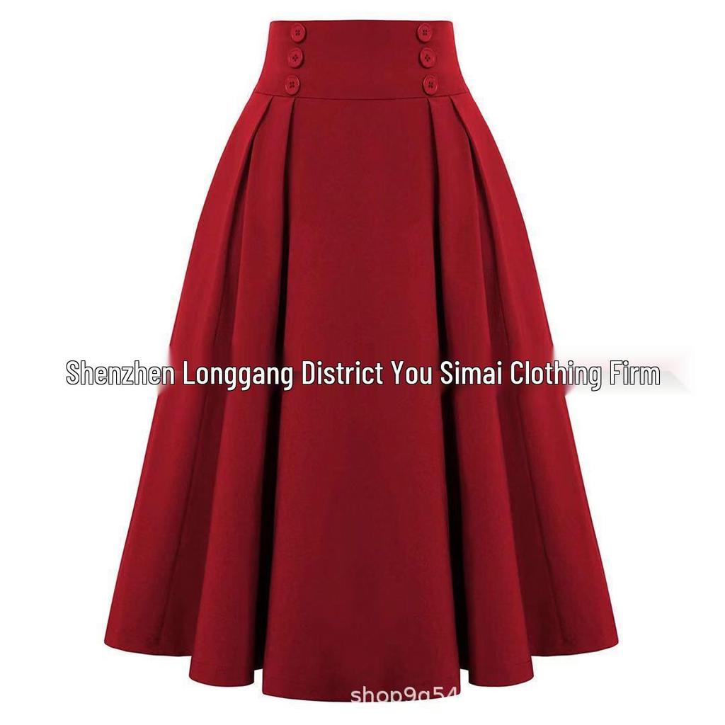 Color Block Plaid Midi Skirt - Versatile Swing Skirt for Women