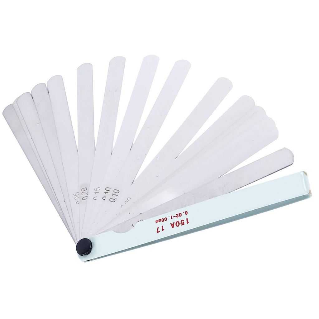 Metrische Fühlerlehre Edelstahl Hohe Genauigkeit 0,02 bis 1,0 mm 17 Blatt Fühlerlehre