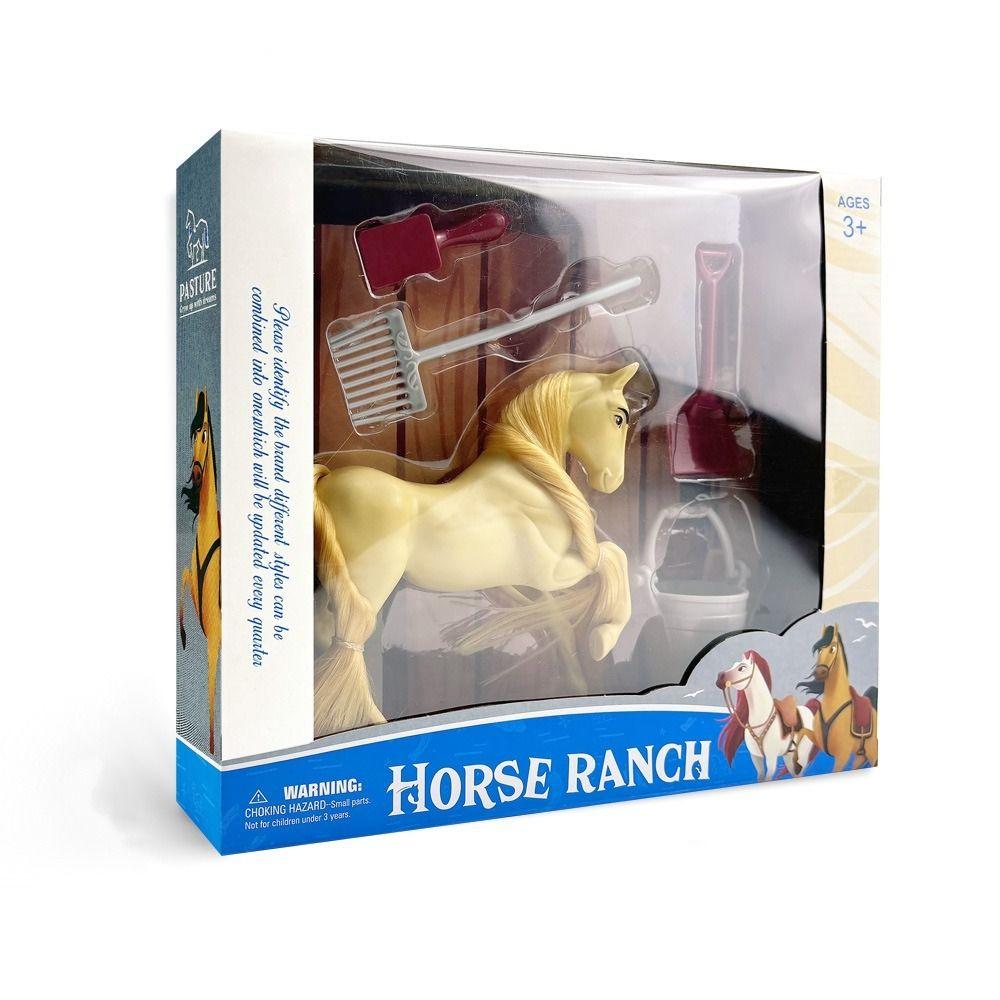 Farm Animal Horse Animal Model Can Comb Hair Horse Action Figure Ranch Horse Model Toys Kids Toy