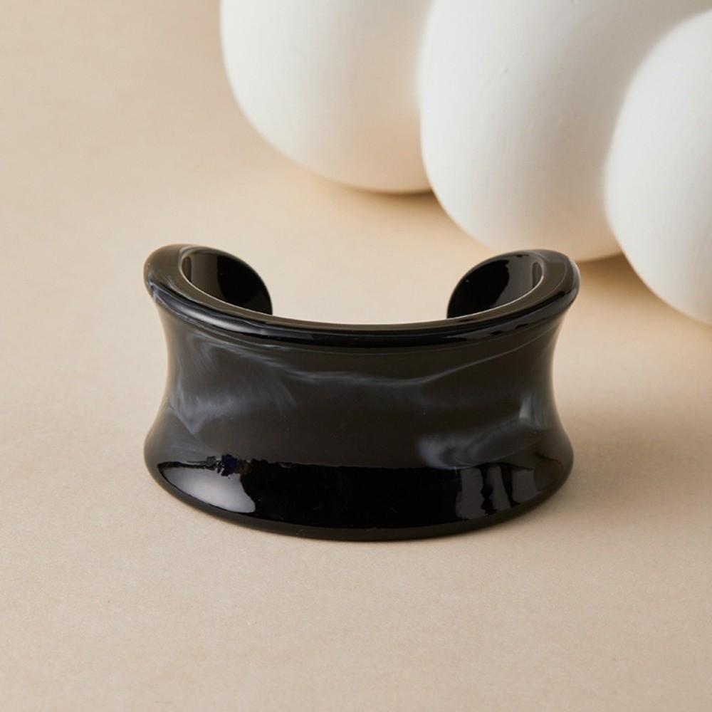 Marbled Wide-Surface Bracelets Chunky Geometric Cuff Bracelet New Acrylic Open Bangles Women