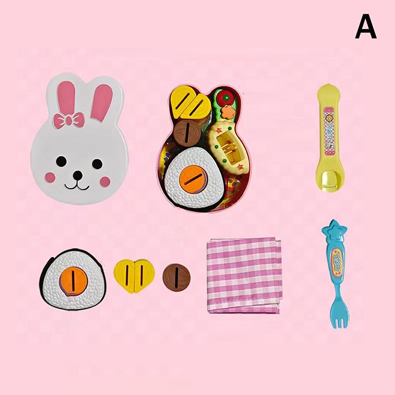 

Кормление едой Маленький кролик Бенто Блюдо для еды Ланч-бокс Ролевая игра Набор для раннего развития Украшения Модели Для детей Девочек Симуляция
