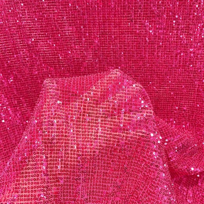 3mm Straight Flat Sequins Embroidered Fabric Robust Beads Embroidery Mesh Wedding Dress Children's Clothing Sequin Fabric