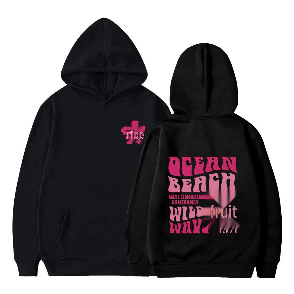 Felpa Stampata QEEAN BEACH Wild Wave 1971 per Bambini - Pullover Autunno/Inverno Vestibilità Larga per Ragazzi e Ragazze