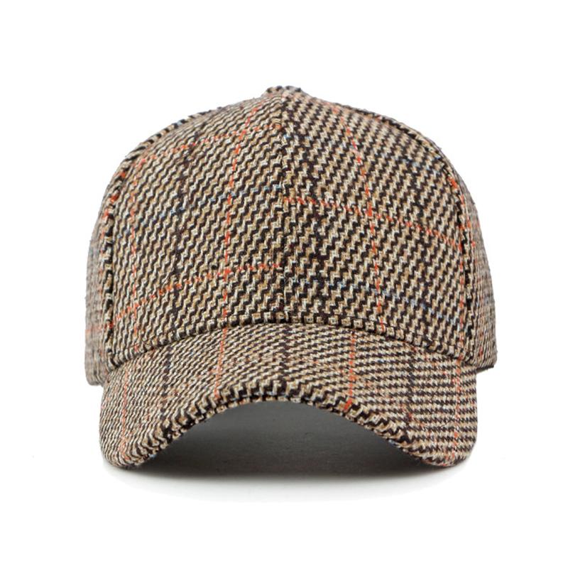 Herbst Hut Damen Hard Top Baseball Cap Outdoor Plaid Cap Sonnenschutz Hut für Männer Visier Hüte Snapback Hut