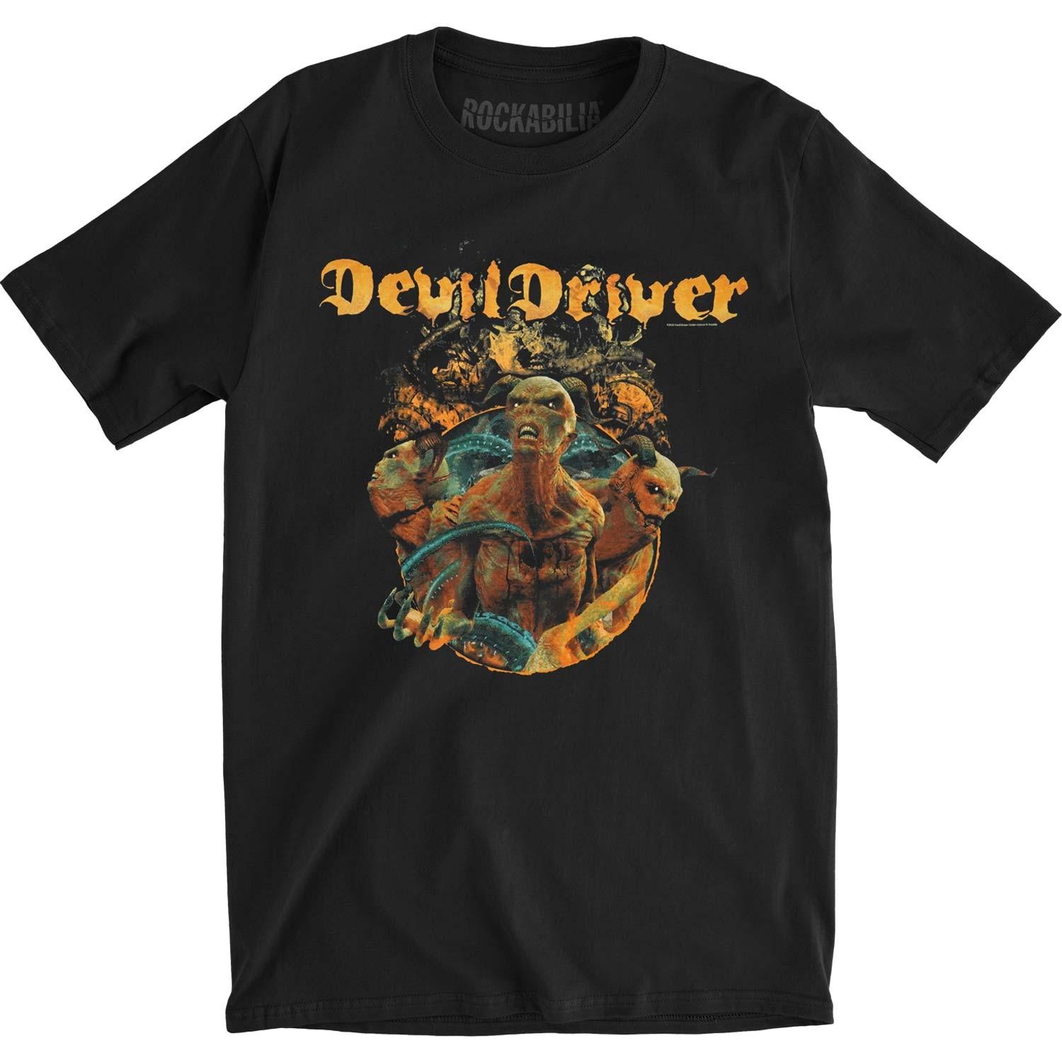 Men s Devil Driver Keep Away from Me (Back Print) Slim Fit T-shirt Medium Black S