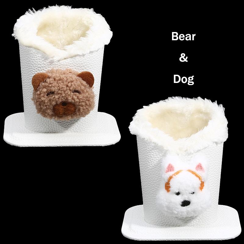 Multifunktionaler Stifthalter und Make-up-Pinsel-Aufbewahrungsständer mit weichem Plüschfutter, Brillenständer, niedliches Kawaii-Brillenetui